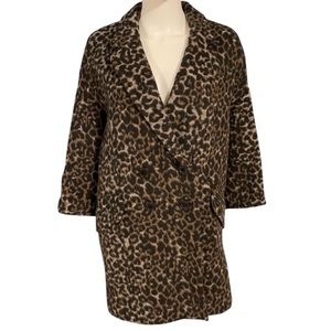 Coach Leopard Print Pea Coat